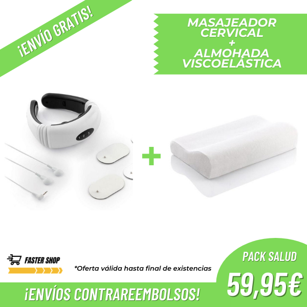 Pack Salud: Masajeador Cervical + Almohada Viscoelástica
