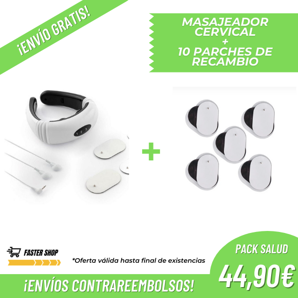 Pack Salud: Masajeador Cervical + 10 Parches de Recambio