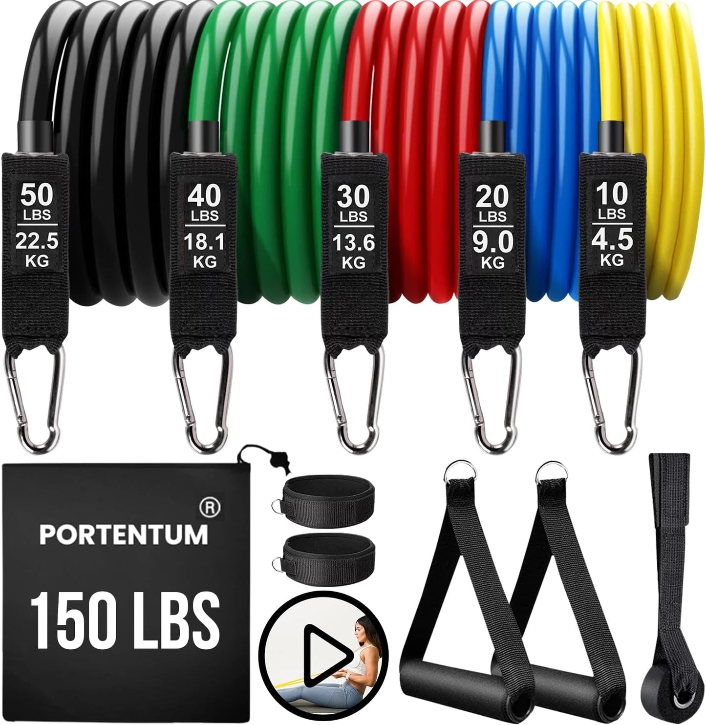 Set Musculación de Bandas Elásticas Multifunción