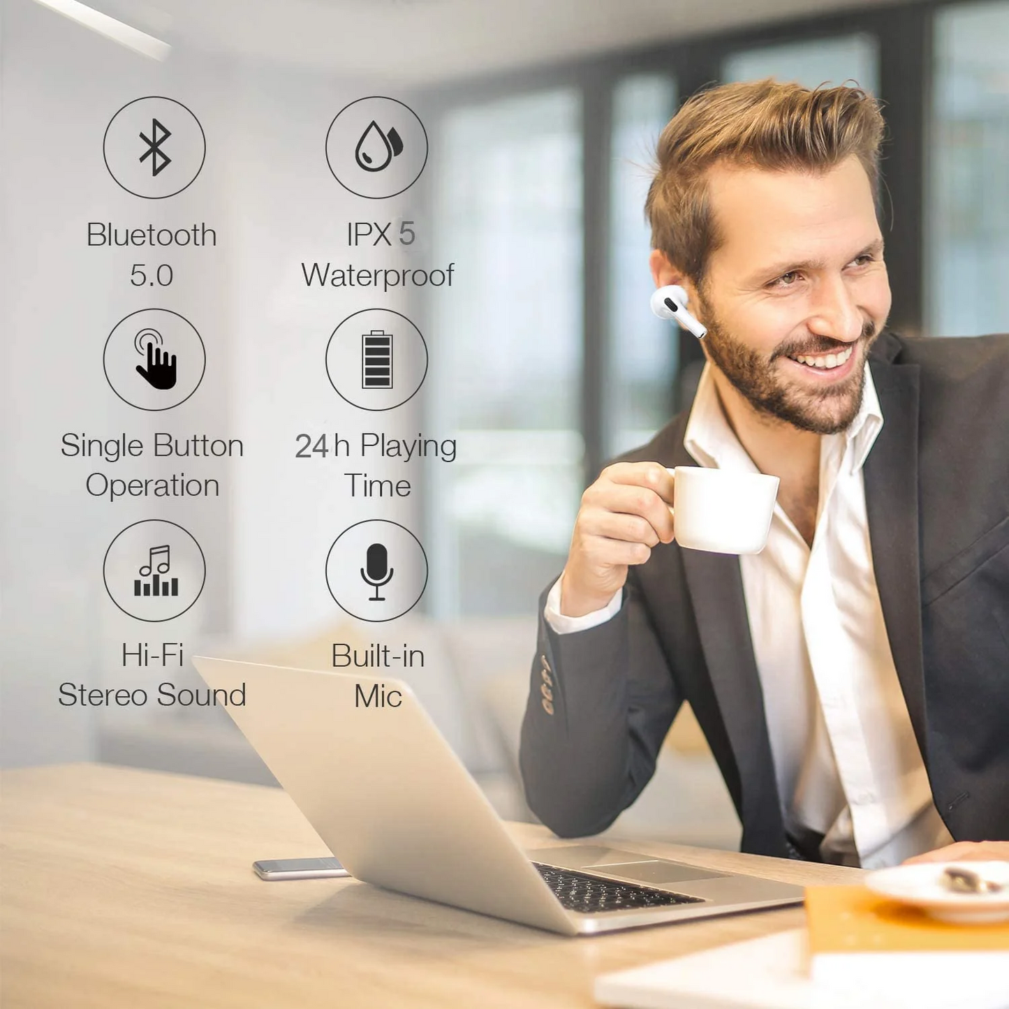 Auriculares Bluetooth con carga rápida