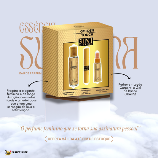 Conjunto Essência Suprema 3 em 1 – Fragrância, Hidratação e Cuidado Diário