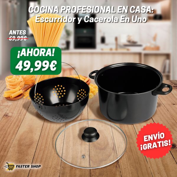 EscurriChef Pro: Cacerola Escurridora Premium para Pasta y Verduras