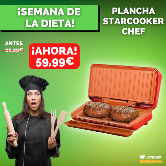StarCooker Chef™ - Plancha Doble Cara Anti-Grasa
